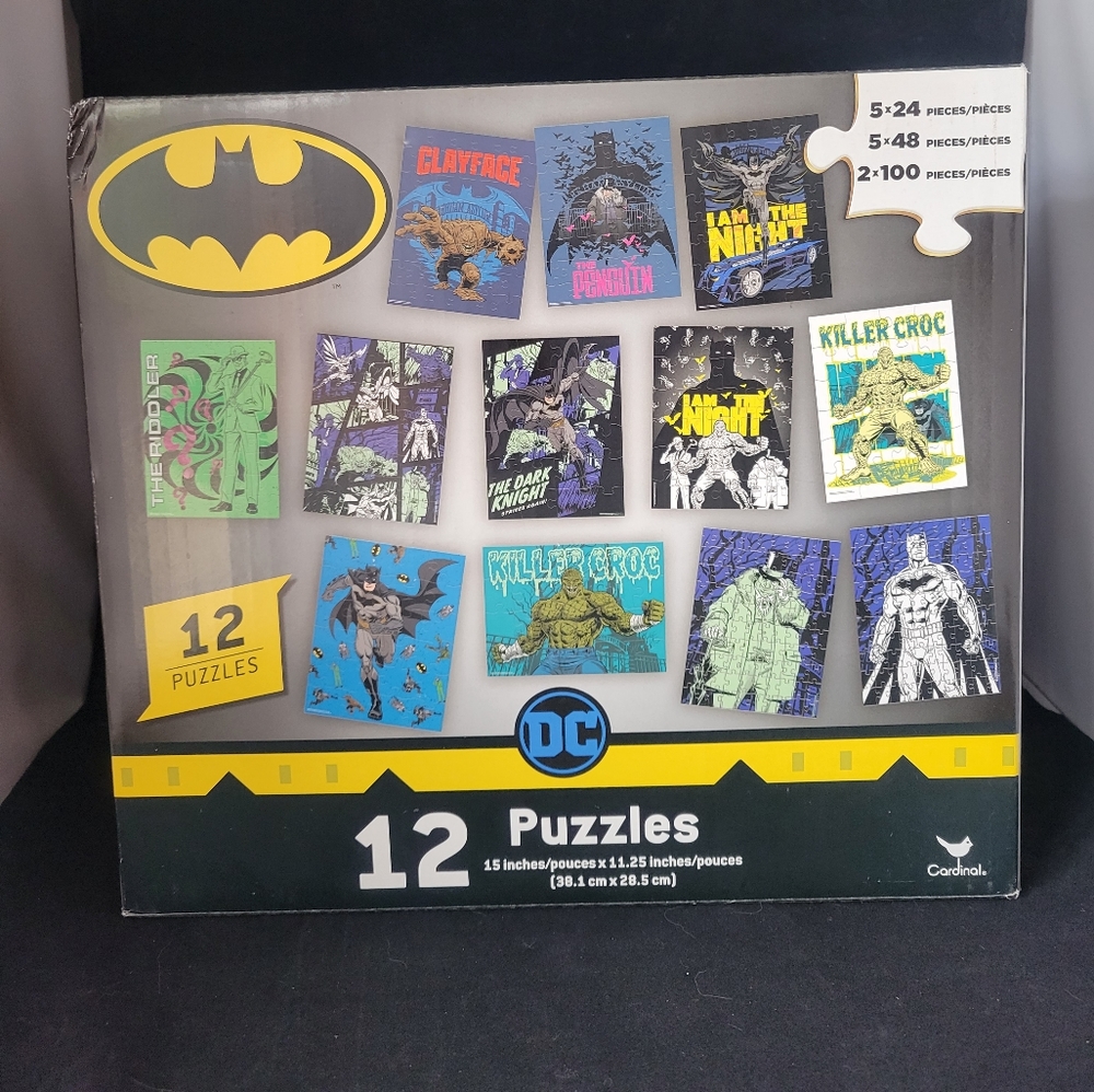 NOB Cardinal Puzzle BATMAN & VILLIANS DC Comics NEW 12 Puzzles Included